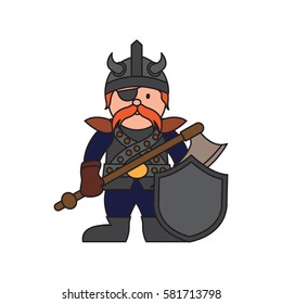 Dwarf warrior cartoon character in various positions.