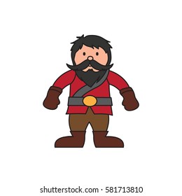 Dwarf warrior cartoon character in various positions.