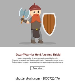 Dwarf Warrior Hold Axe And Shield
