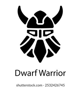 Dwarf warrior icon in solid style