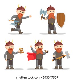 dwarf warrior set illustration design