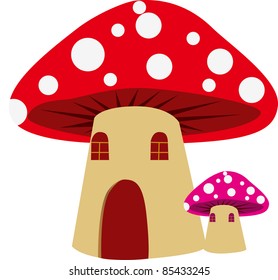 Dwarfs in the fairy tale mushroom house
