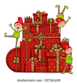 Dwarfs on the mountain of gifts.