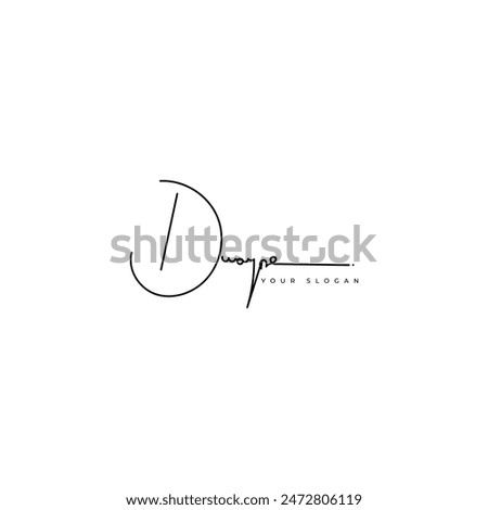 Dwayne name signature logo vector design