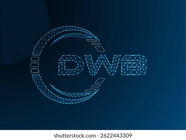 Diseño de Vector de logotipo de letra polivinílica baja DWB. Diseño de logotipo de poliéster inferior DWB. 