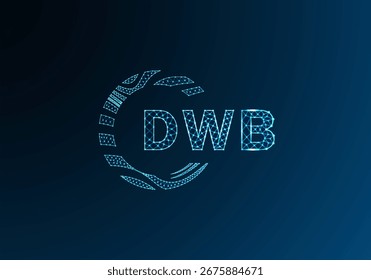 Diseño de Vector de logotipo de letra polivinílica baja DWB. Diseño de logotipo de poliéster inferior DWB. Diseño único del logotipo de baja poli de DWB.
