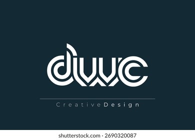 DWC Criativo único moderno carta Logo Design. Elegante Monograma Logo Design com elementos decorativos e tipografia