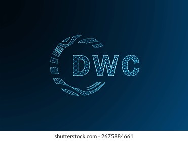 Diseño de Vector de logotipo de letra polivinílica baja DWC. Diseño de logotipo de poliéster inferior de DWC. Diseño único del logotipo de baja poli de DWC.