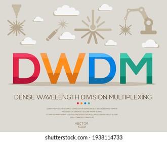 DWDM mean (dense wavelength division multiplexing) Laser acronyms ,letters and icons ,Vector illustration.
