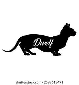 Dwelf. cat silhouette, cat, cat breeds, logo, vector, silhouette,  animal, illustration, icon, sign, design, black, symbol, pet, love
