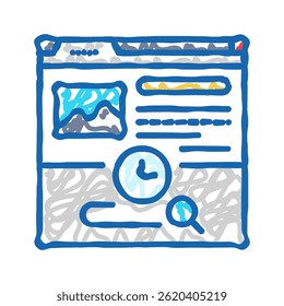 dwell time seo doodle icon sketch vector. dwell time seo sign. isolated symbol illustration