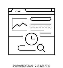 dwell time seo line icon vector. dwell time seo sign. isolated contour symbol black illustration
