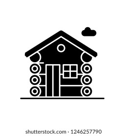 Dwelling black icon, vector sign on isolated background. Dwelling concept symbol, illustration 