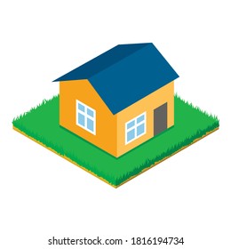 Dwelling house icon. Isometric illustration of dwelling house vector icon for web