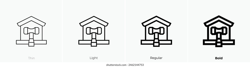 dwelling icon. Thin, Light Regular And Bold style design isolated on white background