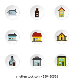 Dwelling icons set. Flat illustration of 9 dwelling vector icons for web