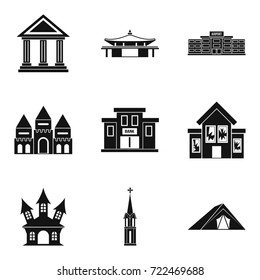 Dwelling icons set. Simple set of 9 dwelling vector icons for web isolated on white background
