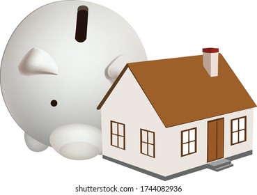 dwelling with next door piggy bank