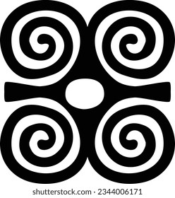 Dwennimmen symbol. Ghana decorative design. African pattern symbol.