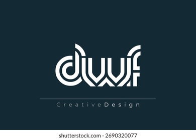 DWF Creative Unique Modern Letter Logo Design. Elegant Monogram Logo Design with Decorative Elements and Typography