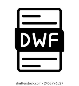 Dwf File Type Icon. Files document graphic design. with outline style. vector illustration.