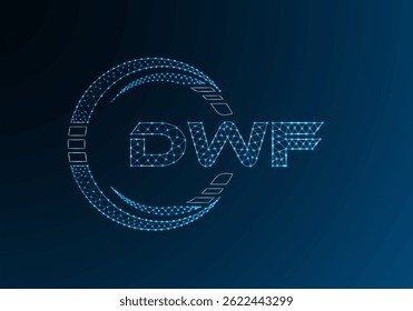 DWF low poly letter logo vector design. DWF lower poly logo design. 