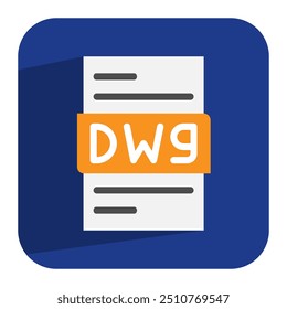 Dwg document flat icon. Sharp and clean file icon design for presentation. perfect for website, ui and mobile app.