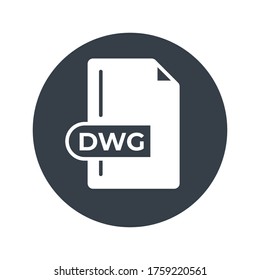 DWG File Format Icon. DWG extension filled icon.