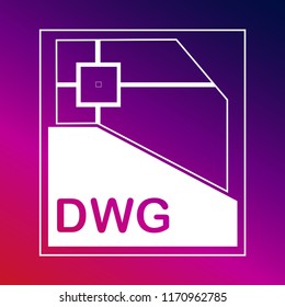 DWG file format variant icon vector illustrator creative design purple and pink gradient background