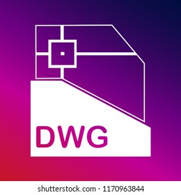 DWG file format variant icon vector illustrator creative design purple and pink gradient background