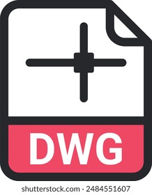 DWG file icon vector. symbol, sign