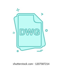 DWG file type icon design vector