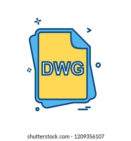 DWG file type icon design vector