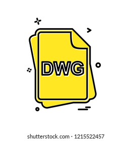 DWG file type icon design vector