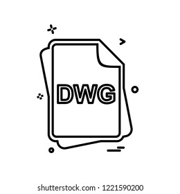 DWG file type icon design vector