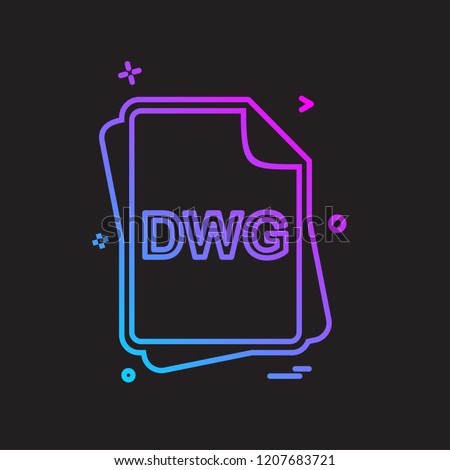 DWG file type icon design vector