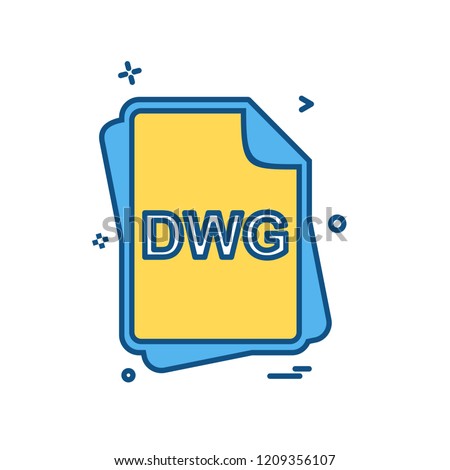 DWG file type icon design vector