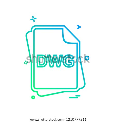 DWG file type icon design vector