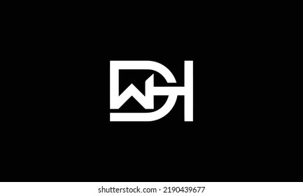  DWH letter logo design.DWH creative initial letter logo concept.DWH letter design. 