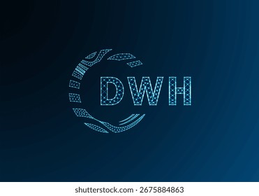 Diseño de Vector de logotipo de letra polivinílica baja DWH. Diseño de logotipo de poliéster inferior DWH. Diseño único del logotipo de baja poli de DWH.
