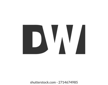 Diseño del logotipo de DWI. Letra inicial D W I estilo de letra en negrita para startups tecnológicas, consultoría, marca corporativa. Nombre creativo de la empresa, titulares de la tipografía, identidad, logotipo de moda. Ilustración vectorial.