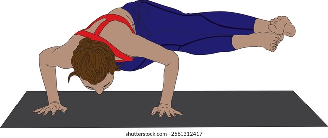 Dwi Pada Koundinyasana Yoga Pose Vector