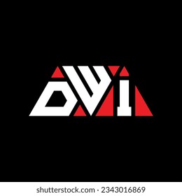 Diseño del logotipo de la letra del triángulo DWI con forma de triángulo. Monograma de diseño del logotipo del triángulo DWI. Plantilla de logotipo vectorial de triángulo DWI con color rojo. Logo triangular de DWI Diseño sencillo, elegante y lujoso.