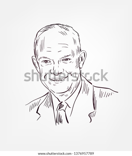 Dwight David Eisenhower Usa President Vector Stock Vector (Royalty Free ...