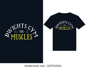 Dwights Gym For Muscles illustrations for print-ready T-Shirts design