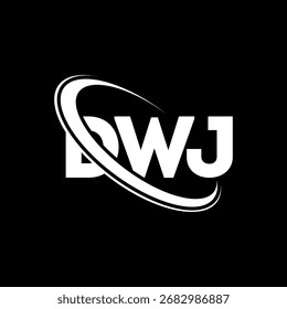 DWJ-Logo. DWJ-Brief. Logo-Design für DWJ-Buchstaben. Initialen DWJ-Logo mit Kreis und Großbuchstaben-Monogramm-Logo verbunden. DWJ-Typografie für Technologie, Business und Immobilien Marke.