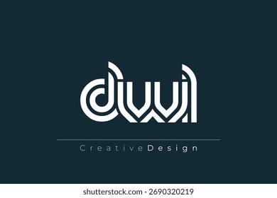 DWL Creative Unique Modern Letter Logo Design. Elegant Monogram Logo Design with Decorative Elements and Typography
