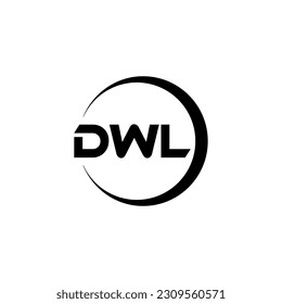 DWL letter logo design in illustration. Vector logo, calligraphy designs for logo, Poster, Invitation, etc.