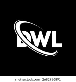 Logotipo da DWL. Carta DWL. Design de logotipo de letra DWL. Logotipo inicial DWL ligado ao logotipo de monograma em círculo e maiúsculo. Tipografia DWL para marca de tecnologia, negócios e imóveis.