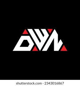 Diseño del logotipo de la letra del triángulo DWN con forma de triángulo. Monograma de diseño del logotipo del triángulo DWN. Plantilla de logotipo vectorial de triángulo DWN con color rojo. Logo triangular DWN Diseño sencillo, elegante y lujoso.